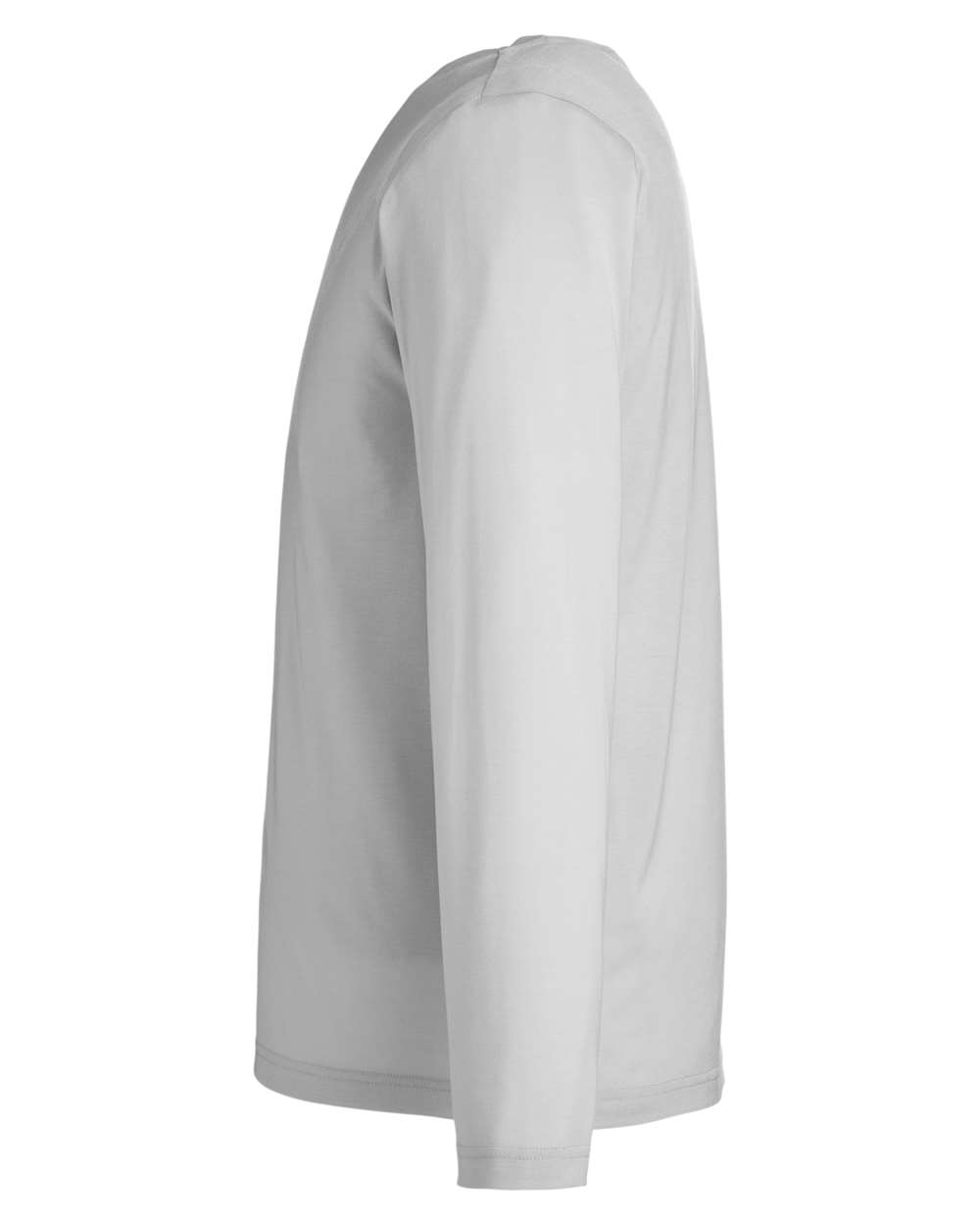Rear View of Platinum Unisex Fusion ChromaSoft™ Performance Long Sleeve T-Shirt - CE111L