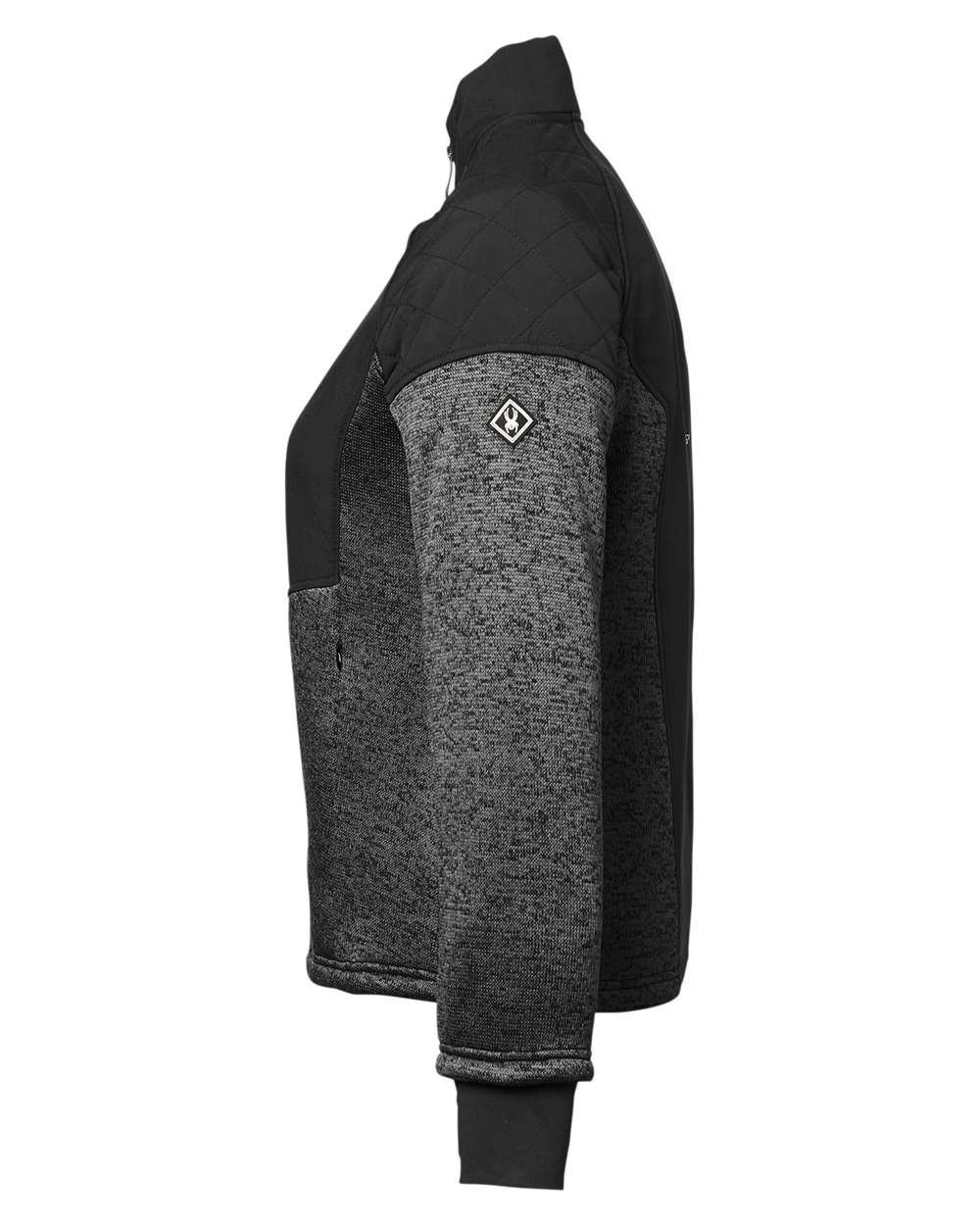 Rear View of Polar/ Black Women's Passage Sweater Jacket - S17741