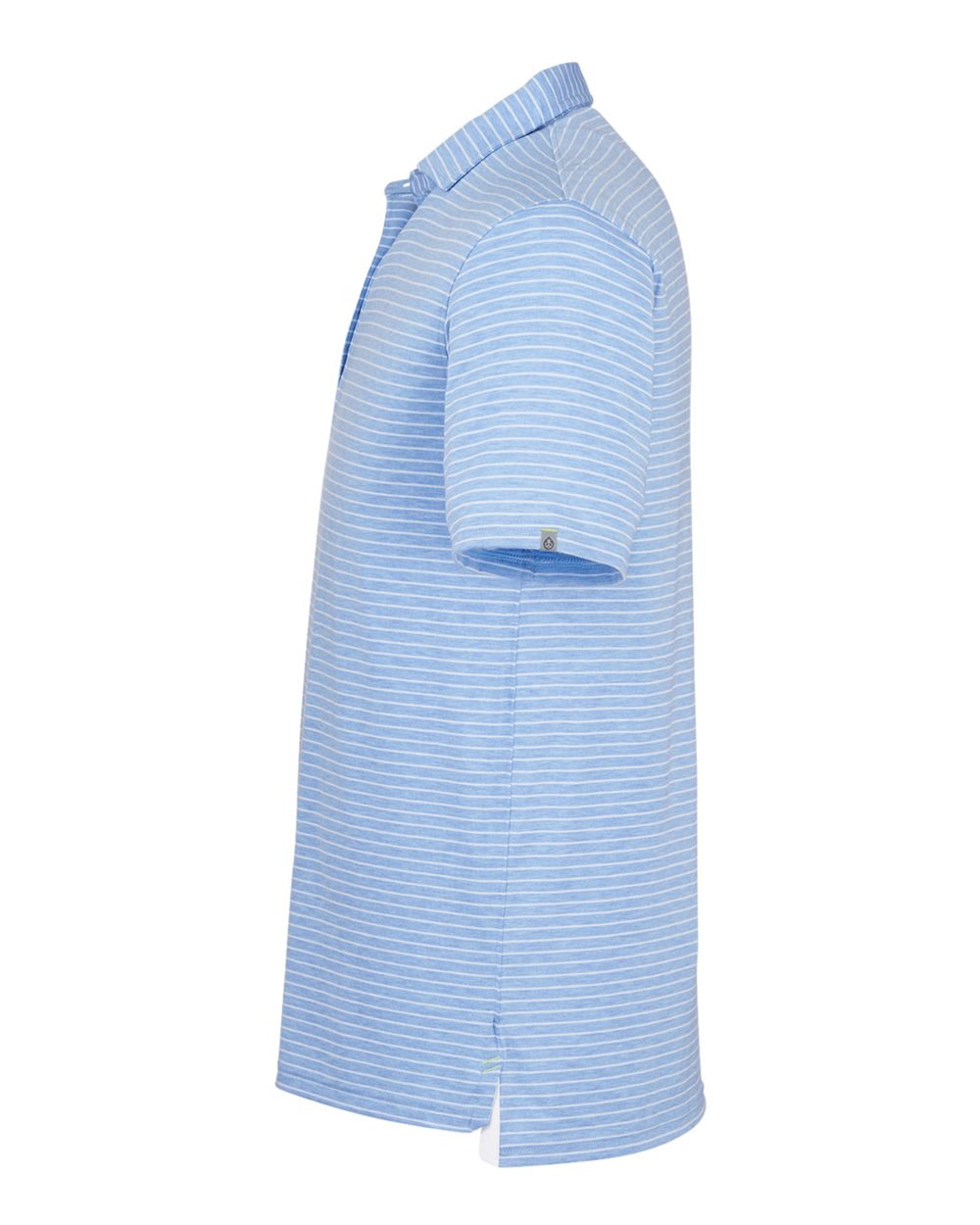 Rear View of Polar Heather/ White Cloud Lightweight Polo Brookline Stripe - TM546Y