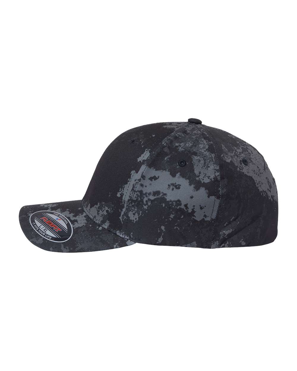Left View of Poseidon Black Cotton Blend Cap - 6277