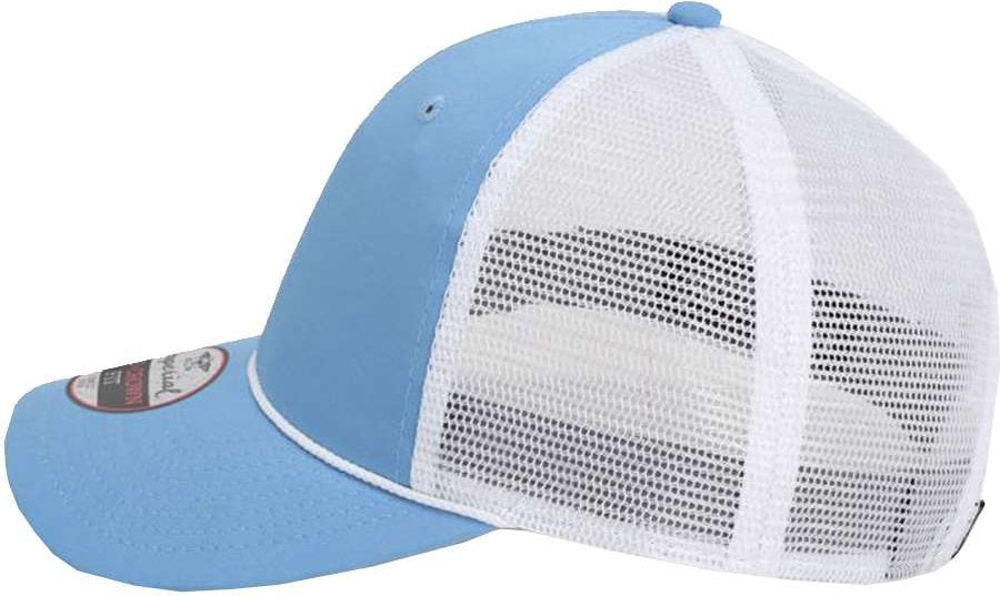 Left View of Powder Blue/ White The Night Owl Performance Rope Cap - 7055