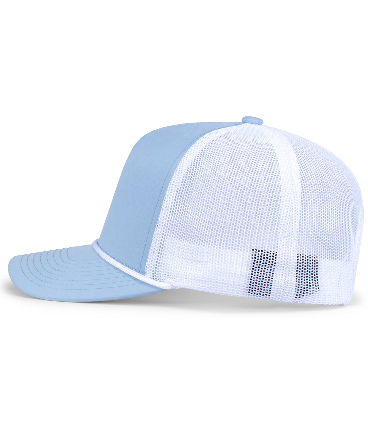 Left View of POWDER BLUE/WHITE WEEKENDER TRUCKER