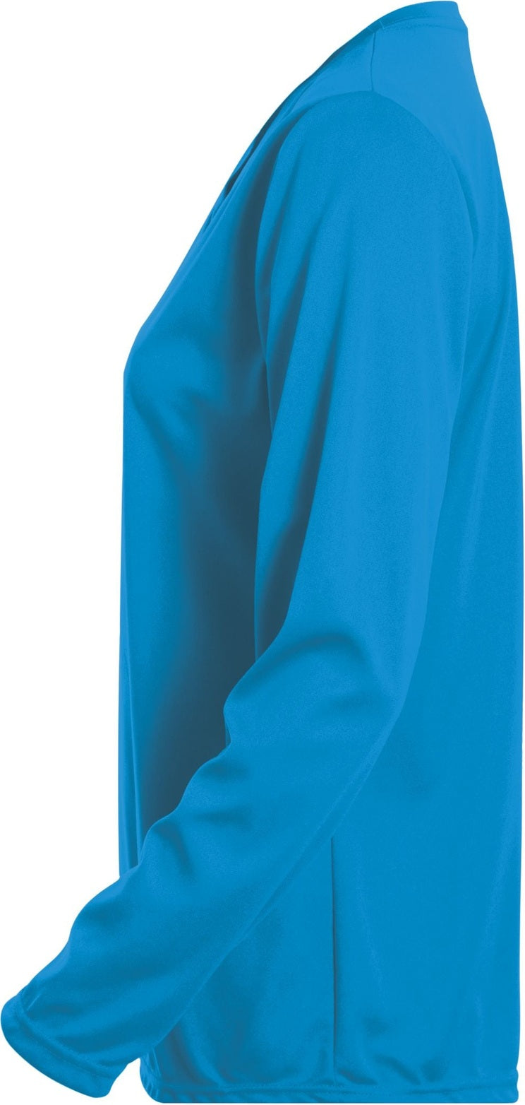 Left View of POWER BLUE LADIES L/S WICKING T-SHIRT