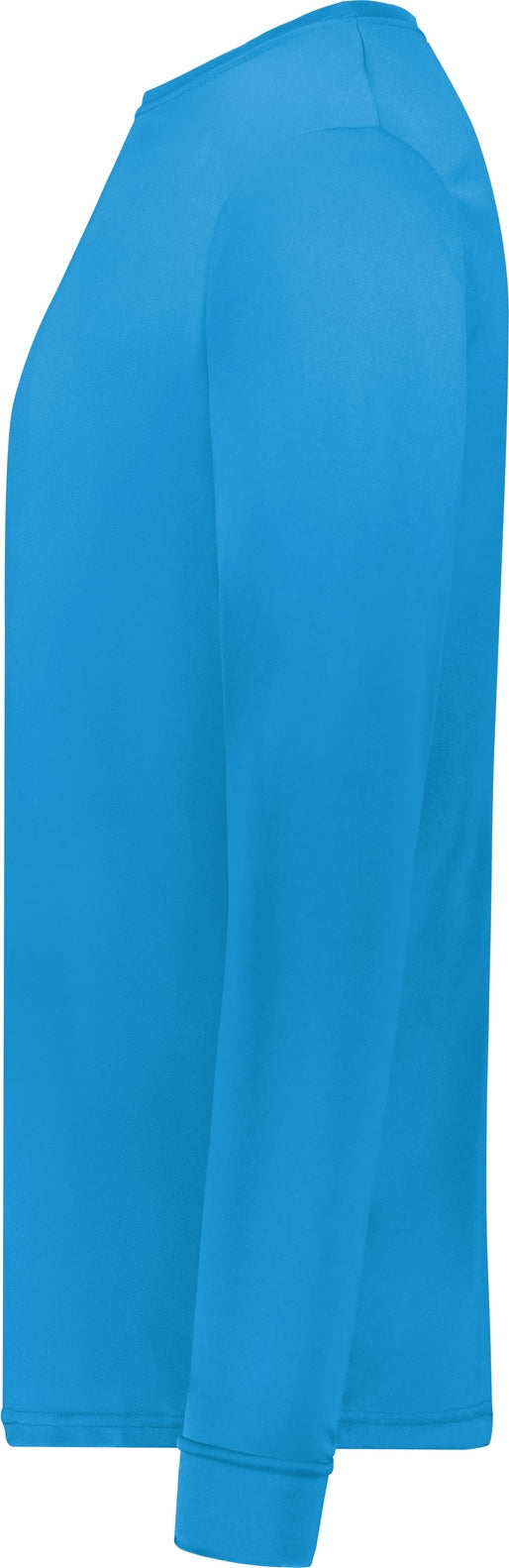 Left View of POWER BLUE WICKING LONG SLEEVE T-SHIRT