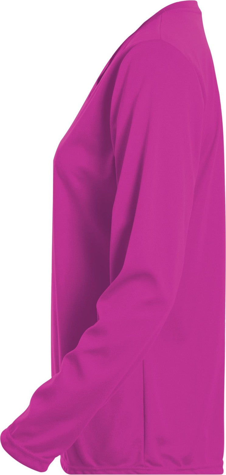 Left View of POWER PINK LADIES L/S WICKING T-SHIRT