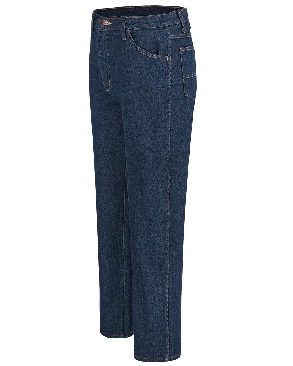 Left View of Prewashed Indigo - 36I Classic Work Jeans - PD54