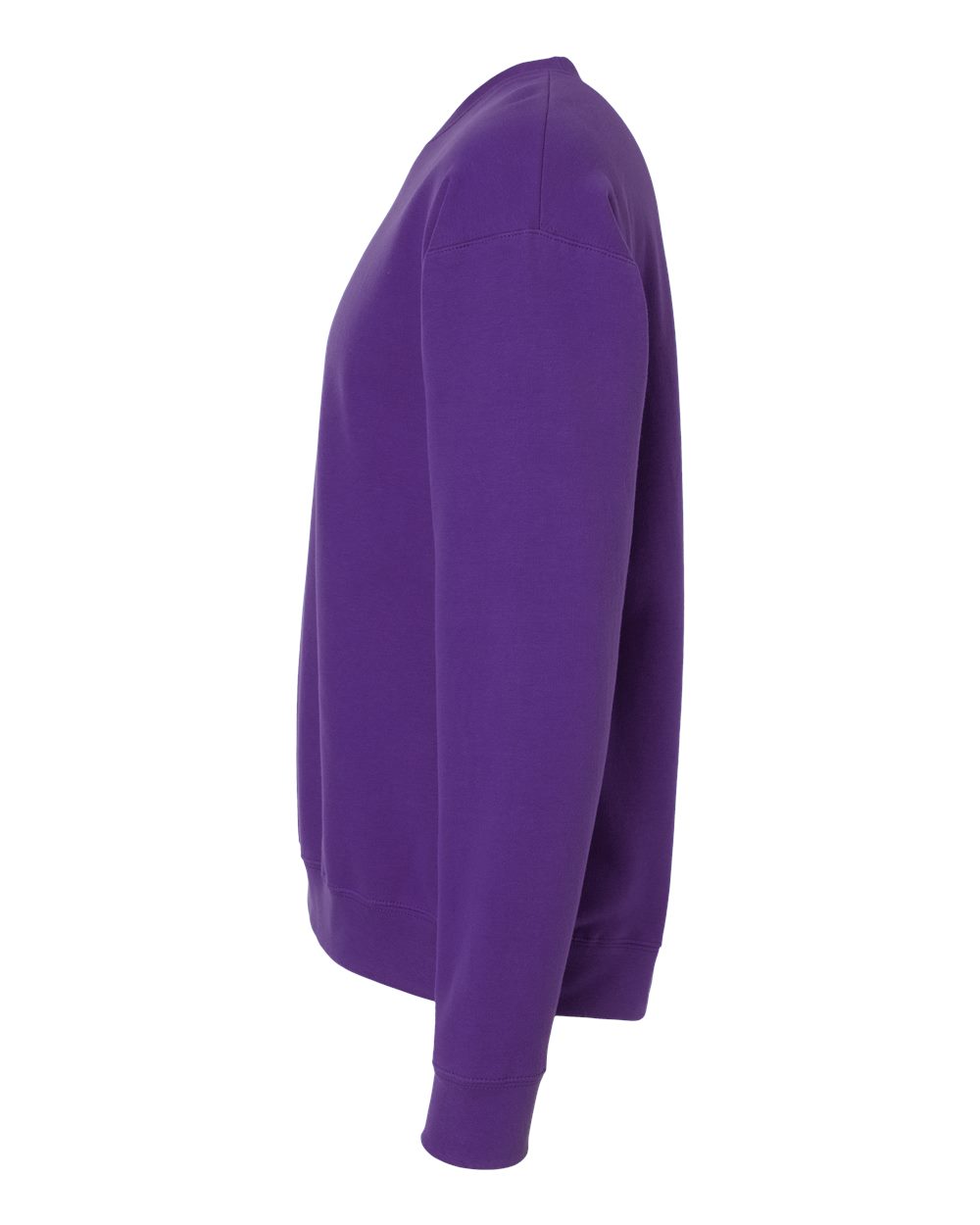 Left View of Purple Fleece Crewneck Sweatshirt - 340