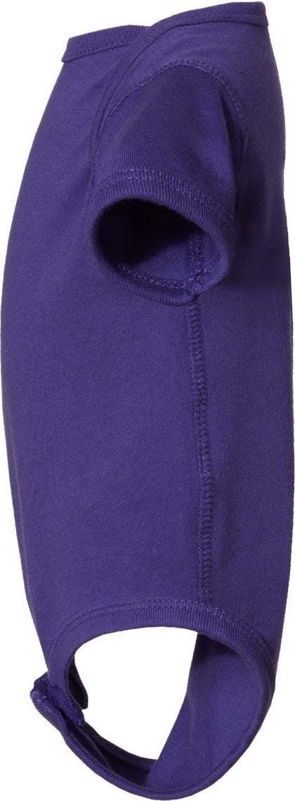 Left View of Purple Infant Fine Jersey Bodysuit - 4424