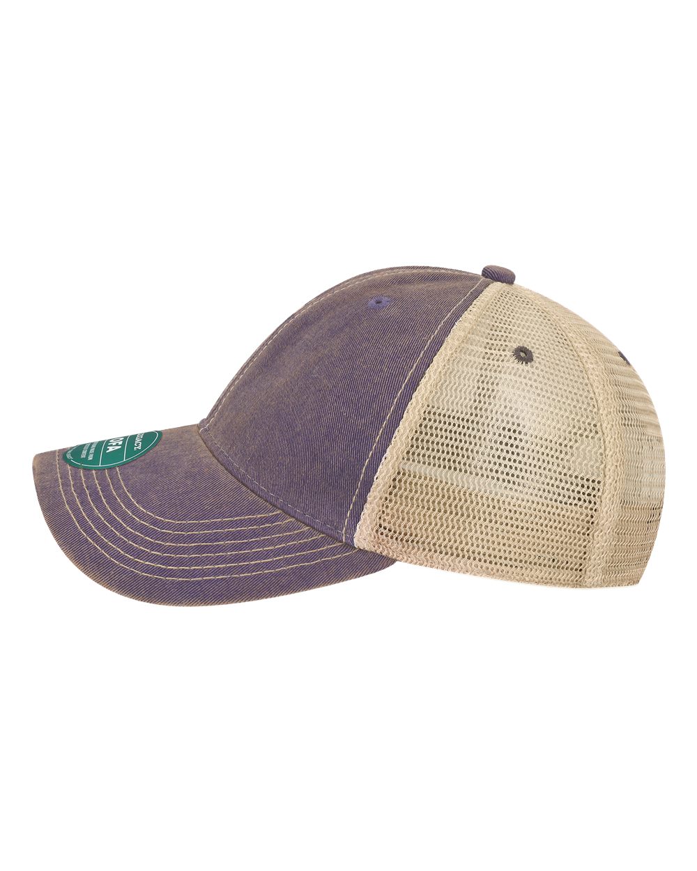 Left View of Purple/ Khaki Old Favorite Trucker Cap - OFA