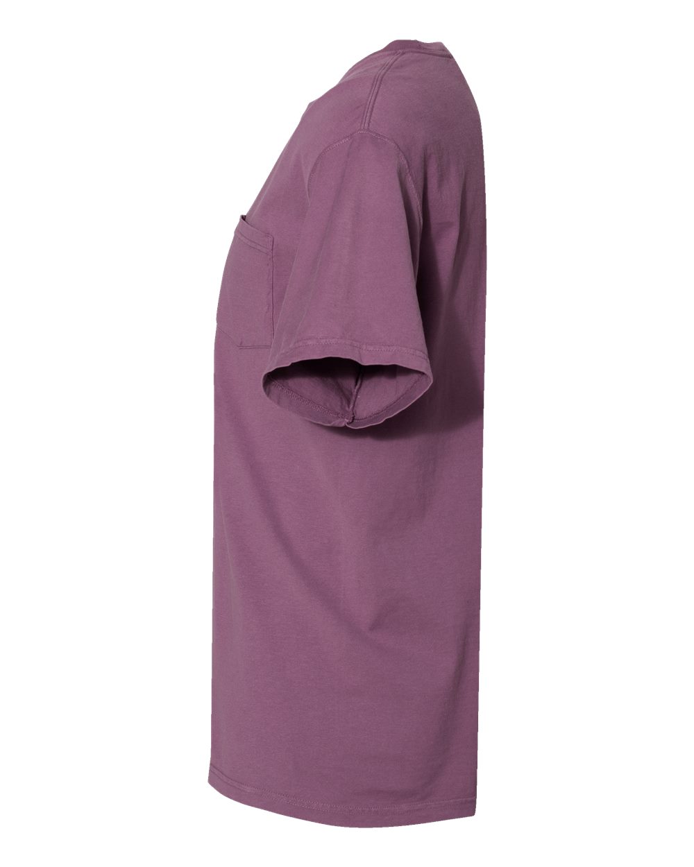 Left View of Purple Plum Raisin Garment-Dyed Pocket T-Shirt - GDH150
