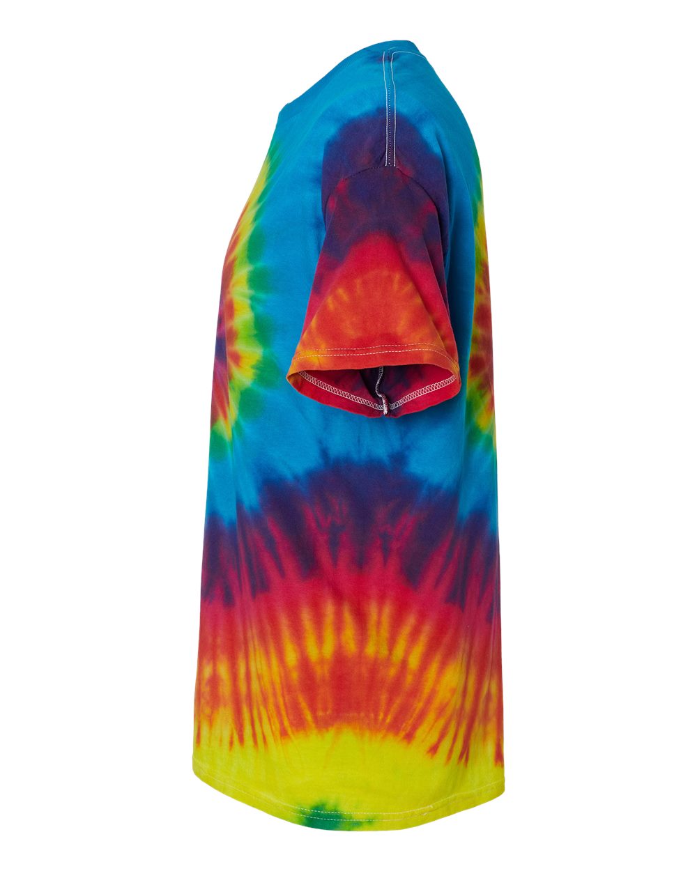Left View of Reactive Rainbow Multi-Color Tie-Dyed T-Shirt - 1000