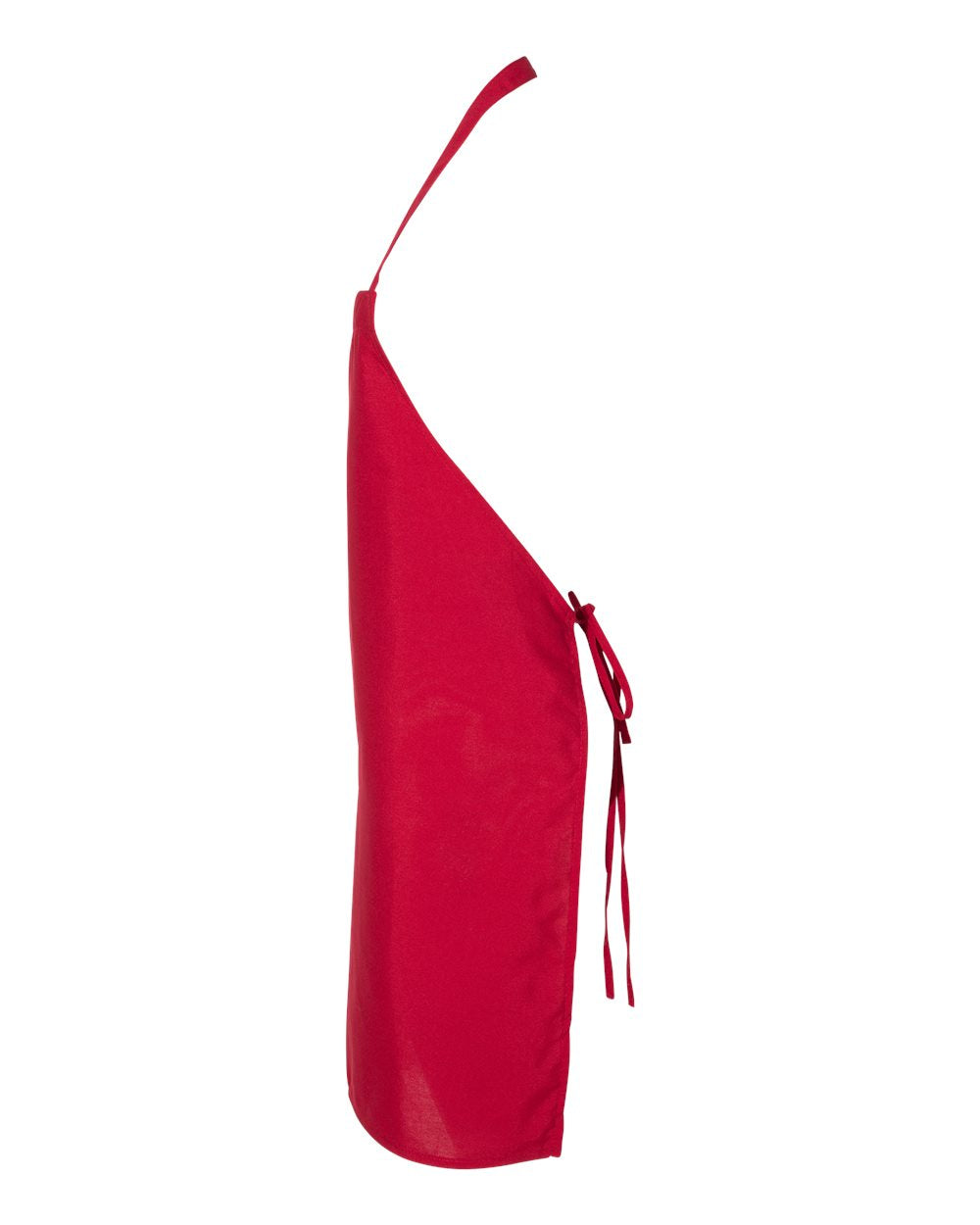 Left View of Red Bib Apron - Q4010