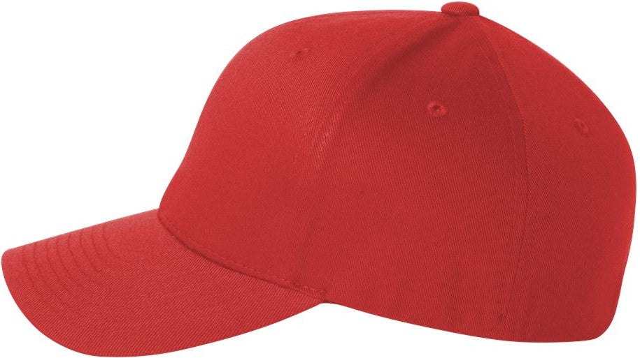 Left View of Red Cotton Blend Cap - 6277