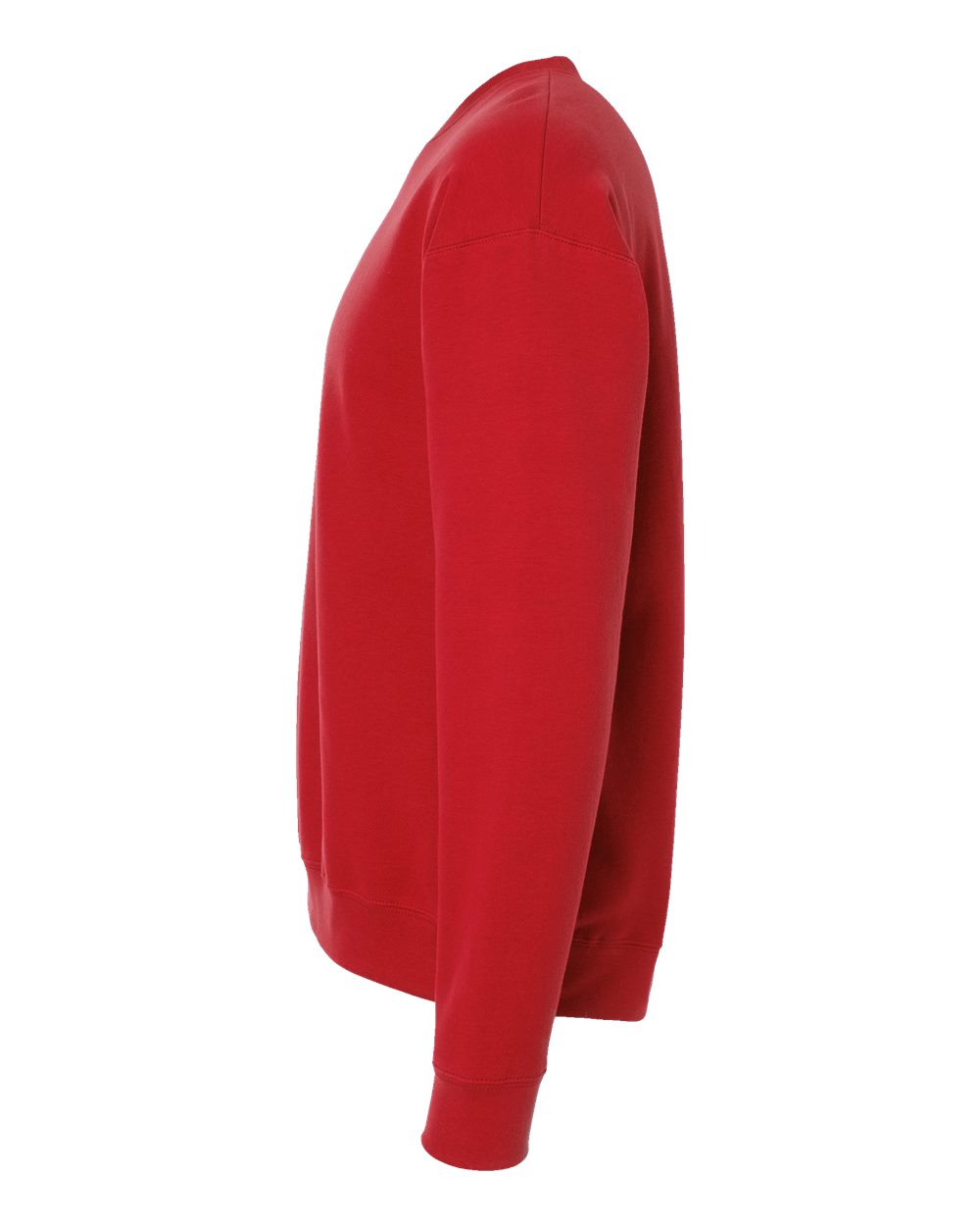 Left View of Red Fleece Crewneck Sweatshirt - 340