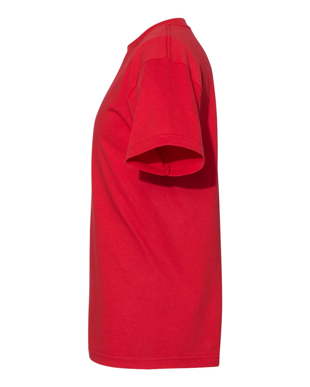 Left View of Red Heavyweight Cotton Tee - 1301