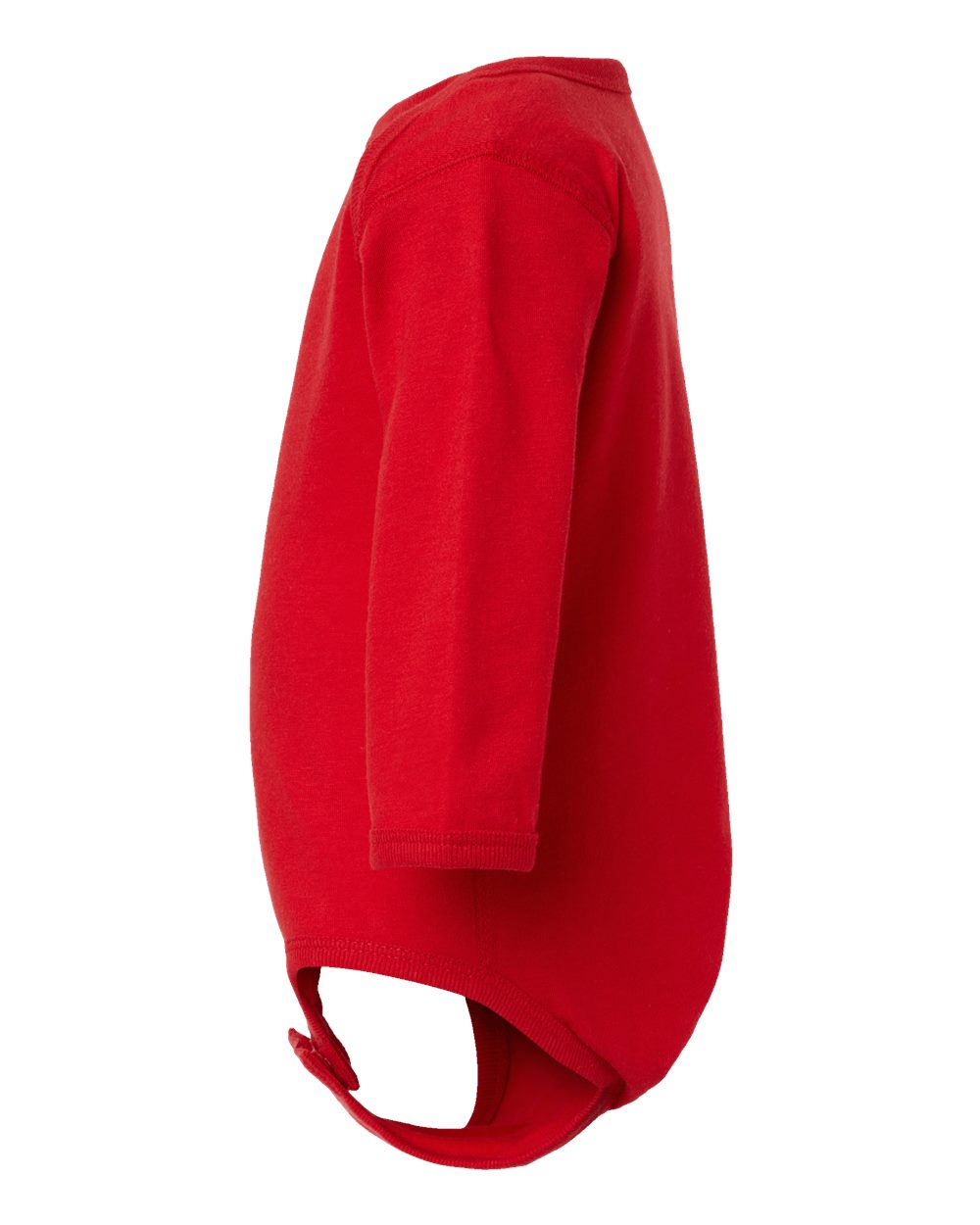 Left View of Red Infant Fine Jersey Long Sleeve Bodysuit - 4421