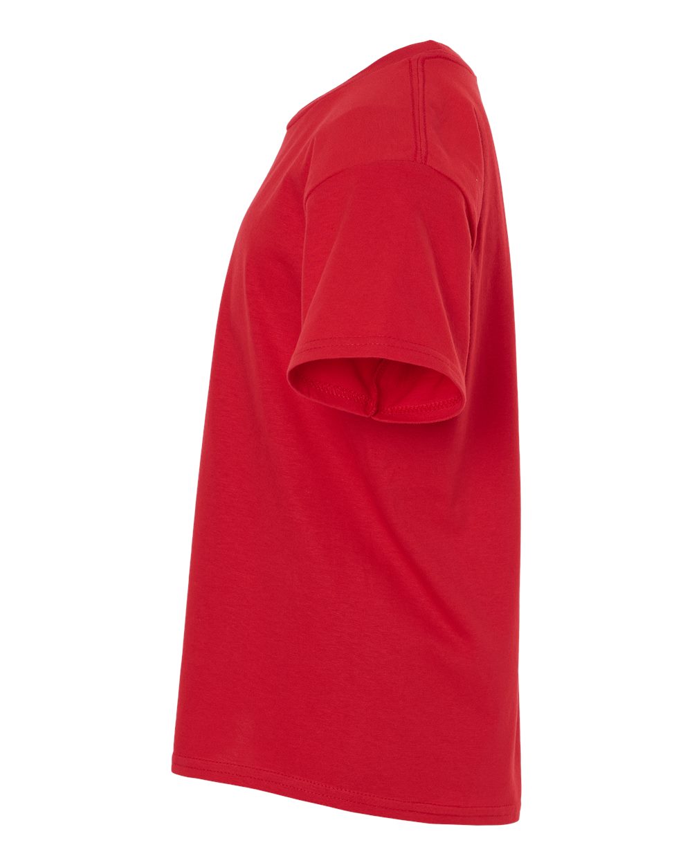 Left View of Red Light Cotton Youth T-Shirt - 3000B