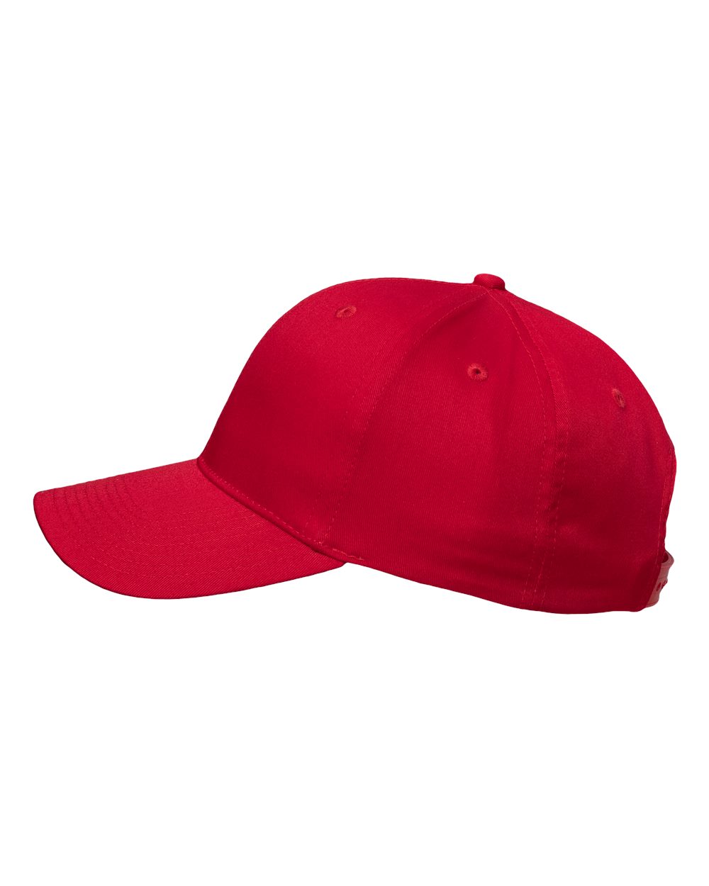 Left View of Red Lightweight Twill Cap - VC100