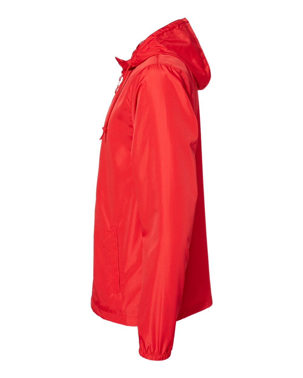 Left View of Red Lightweight Windbreaker Full-Zip Jacket - EXP54LWZ