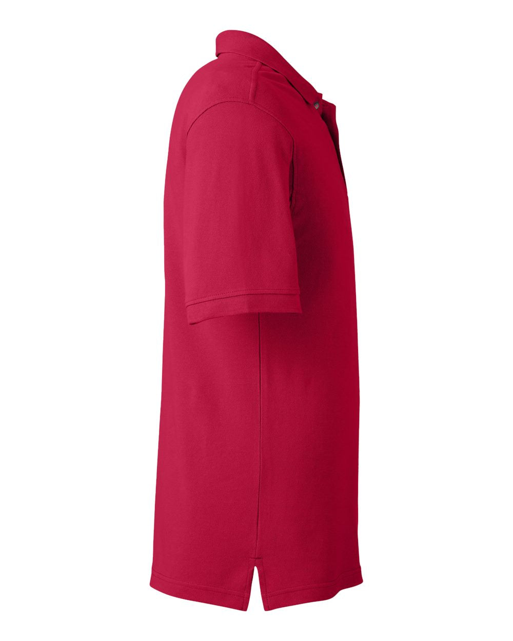 Left View of Red Men&#39;s Pique Polo - M200