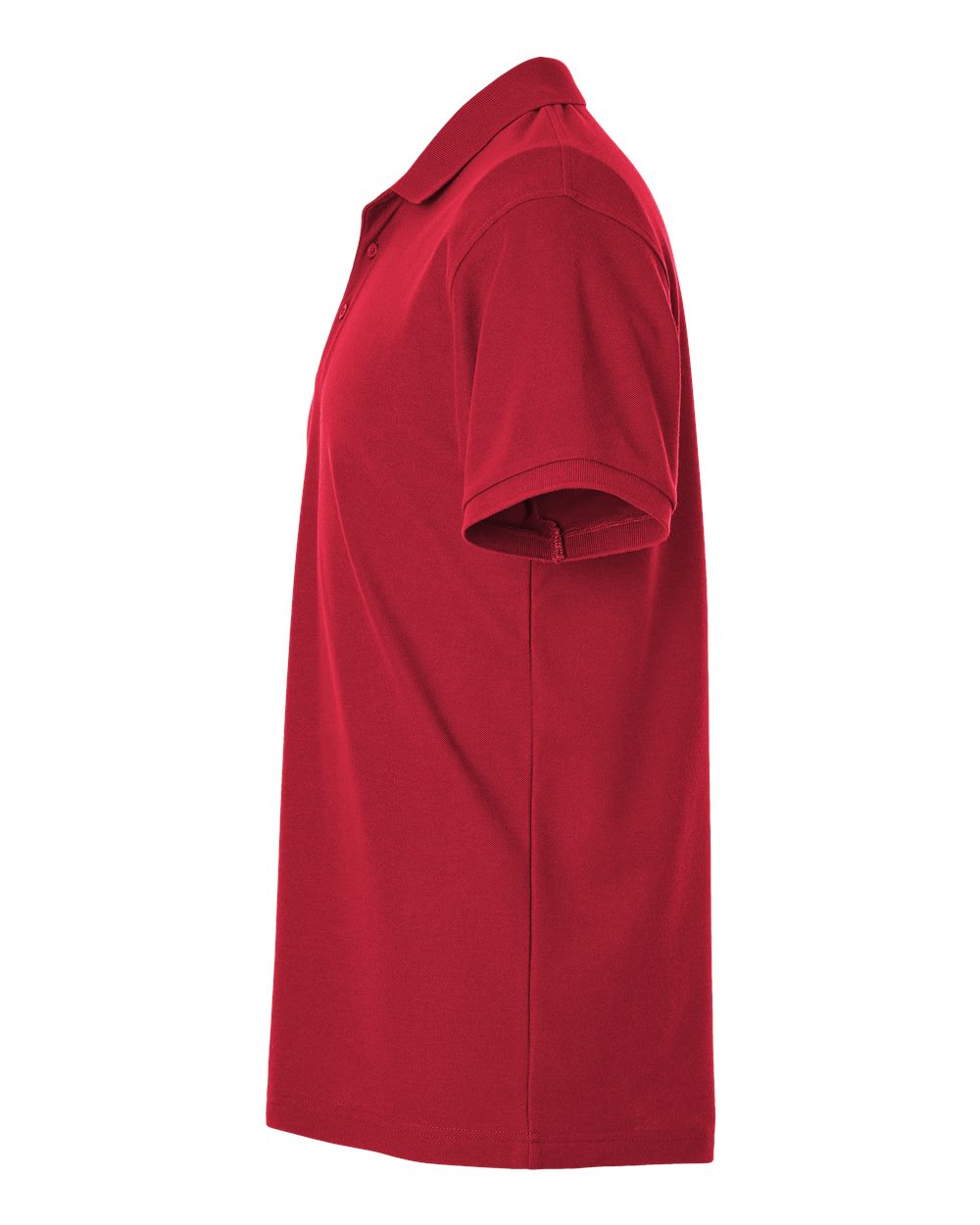 Left View of Red Pique Polo - 62800