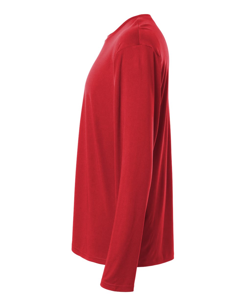 Left View of Red Pro-Lock Performance Long Sleeve T-Shirt - 48400