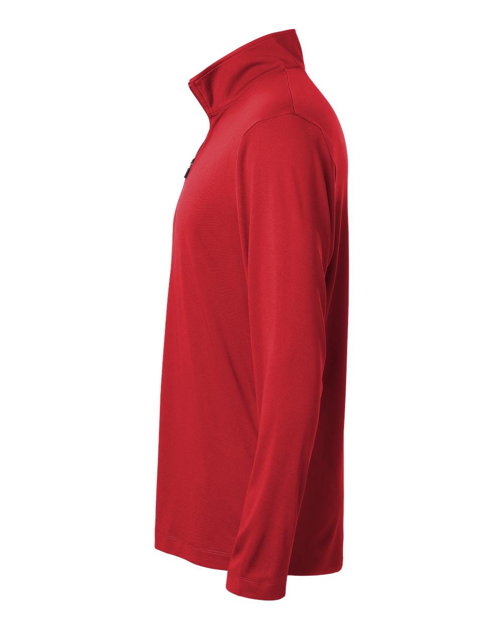 Left View of Red Pro-Lock Performance Quarter-Zip Pullover - 41870