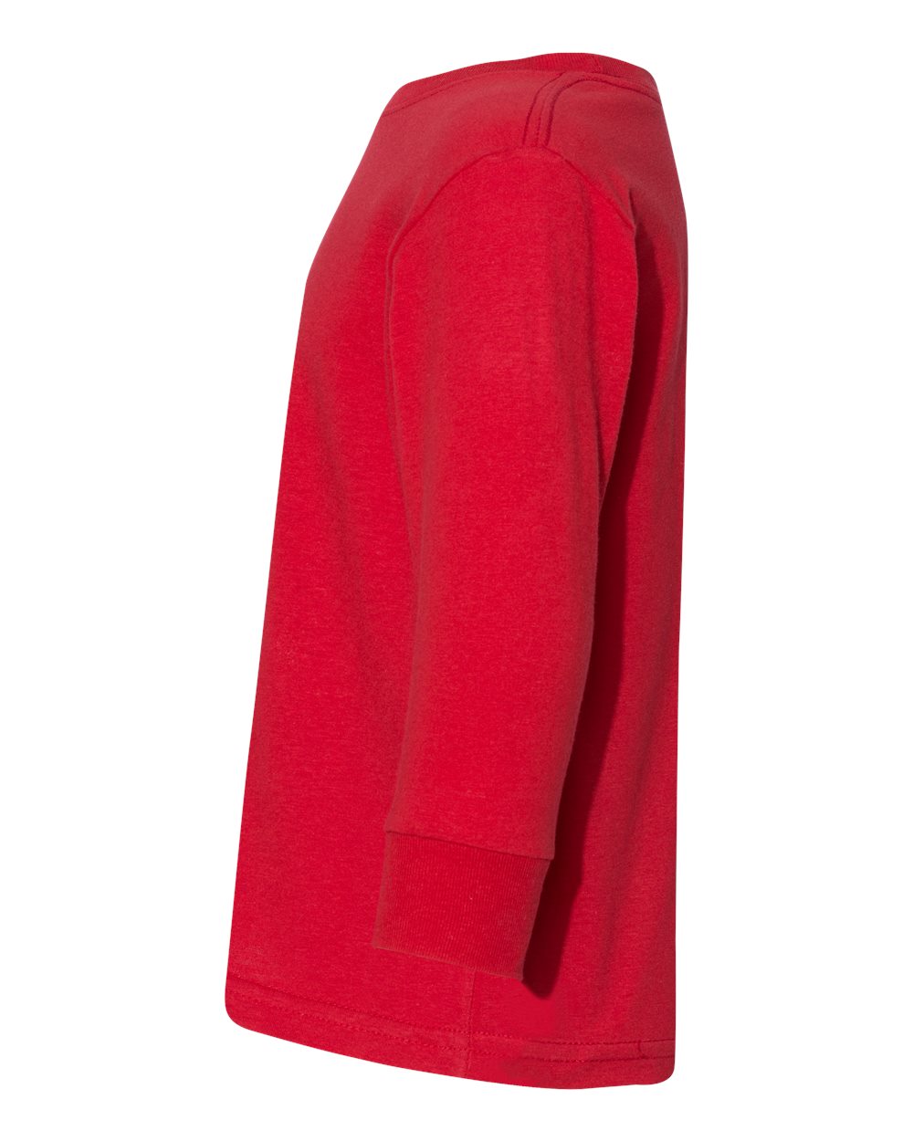 Left View of Red Toddler Fine Jersey Long Sleeve Tee - 3302