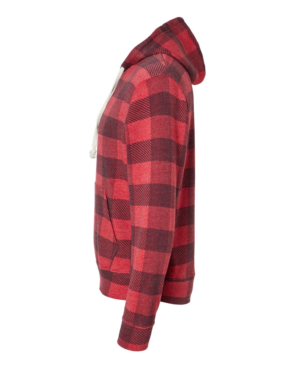 Left View of Red Triblend Buffalo Triblend Fleece Hooded Sweatshirt - 8871