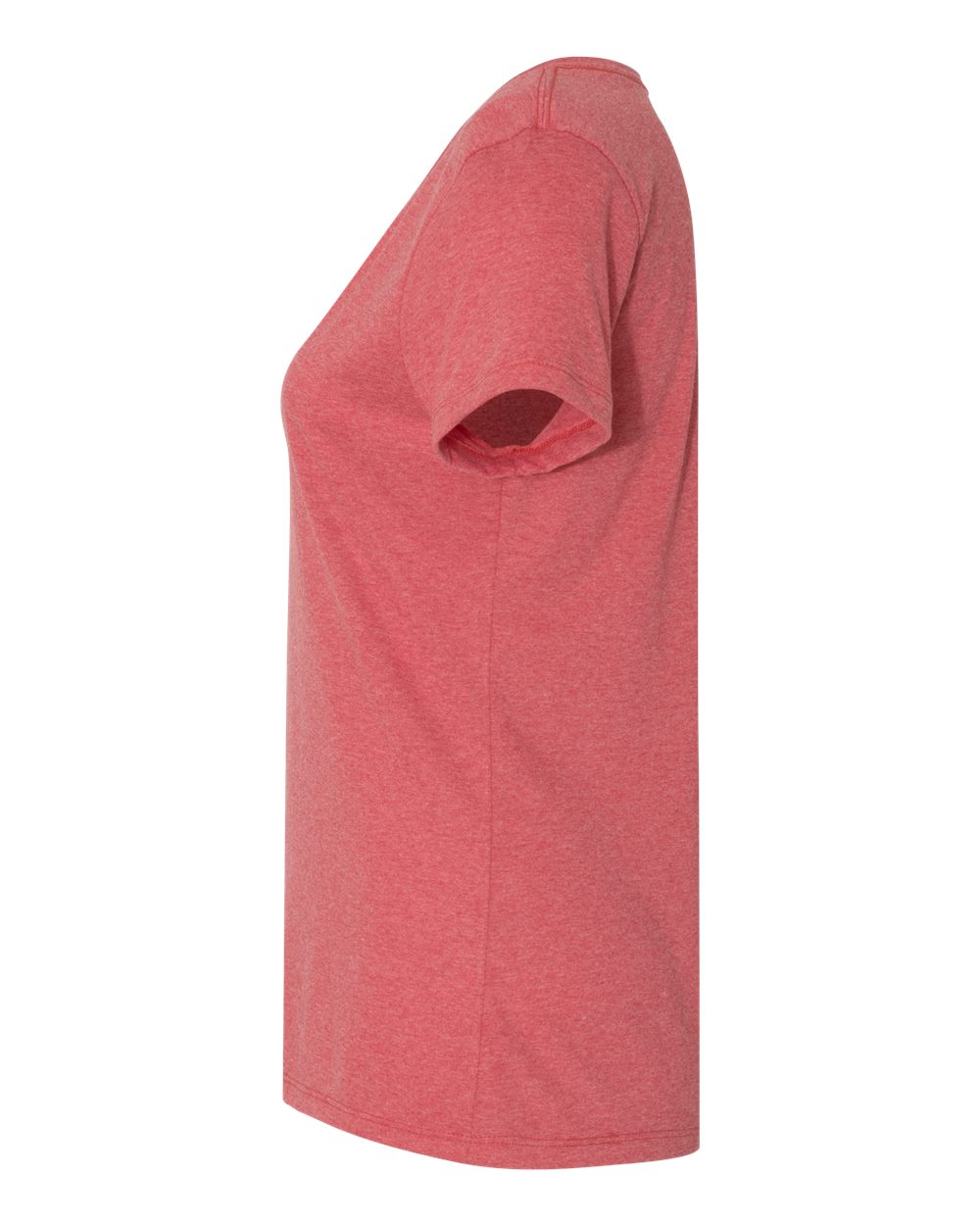 Left View of Red Triblend Perfect-T Women’s Triblend V-Neck T-Shirt - 42VT