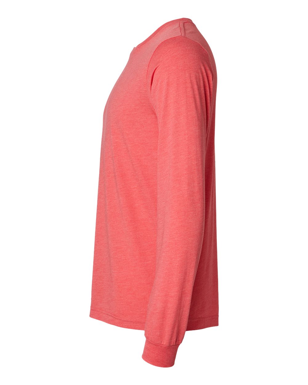 Left View of Red Triblend Triblend Long Sleeve Tee - 3513