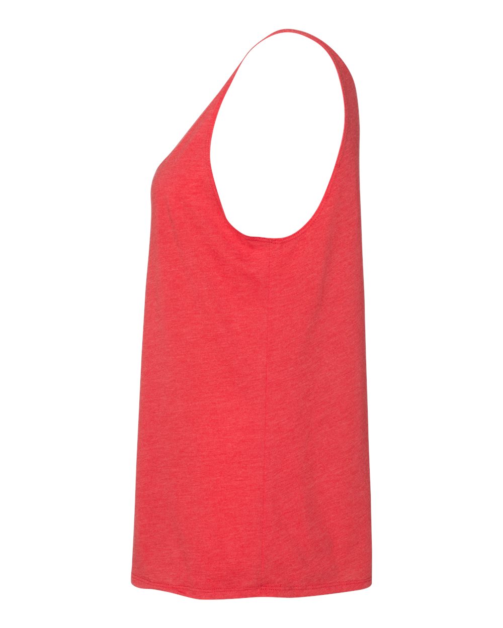 Left View of Red Triblend Women&#39;s Slouchy Tank - 8838
