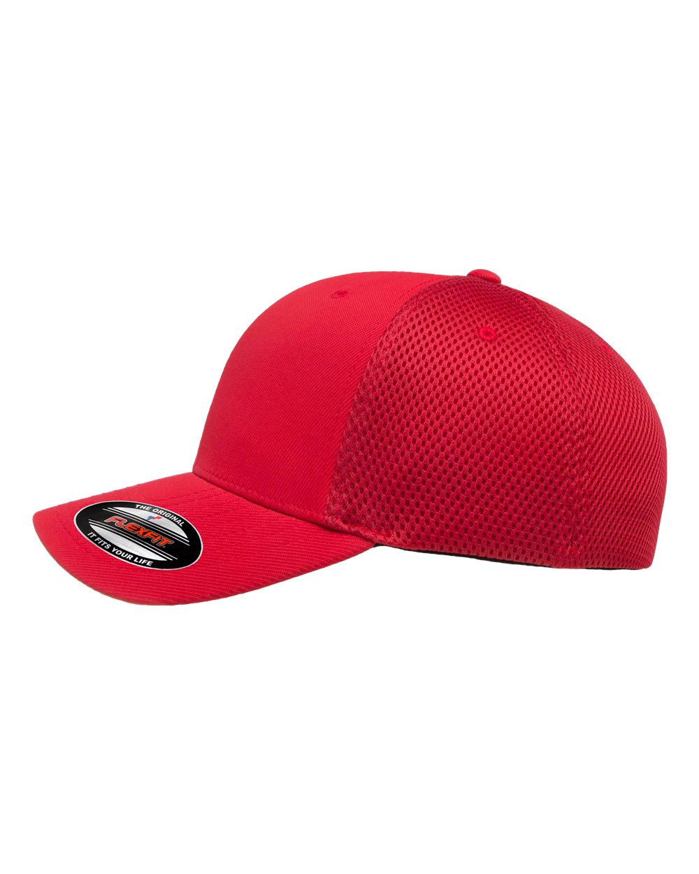 Left View of Red Ultrafiber Mesh Cap - 6533