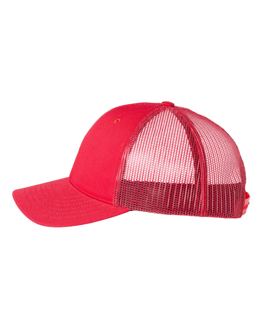 Left View of Red USA-Made Trucker Cap - USA100