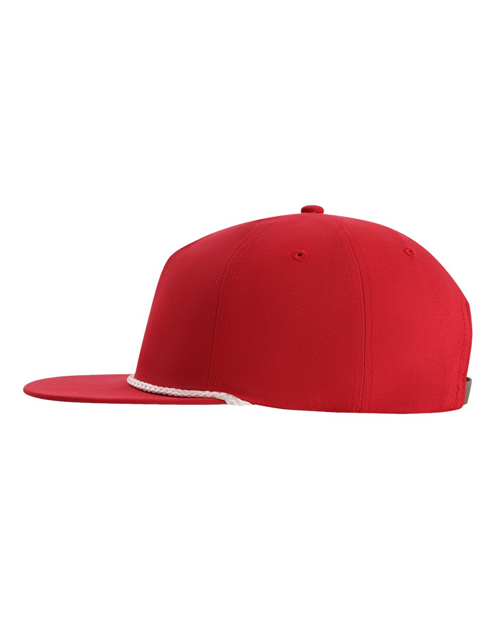 Left View of Red/ White The Original Rope Five-Panel Cap - DNA001 plain