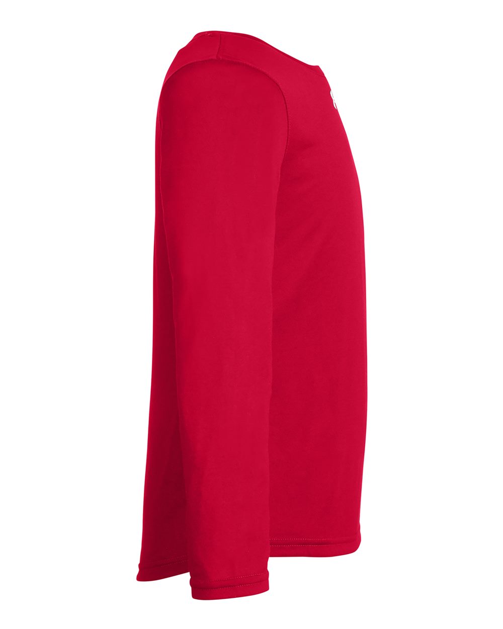Left View of Red/ White Youth Tech™ Team Long Sleeve T-Shirt - 1377488 plain