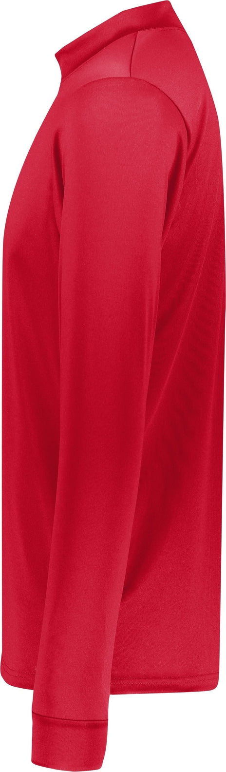 Left View of RED WICKING MOCK TURTLENECK