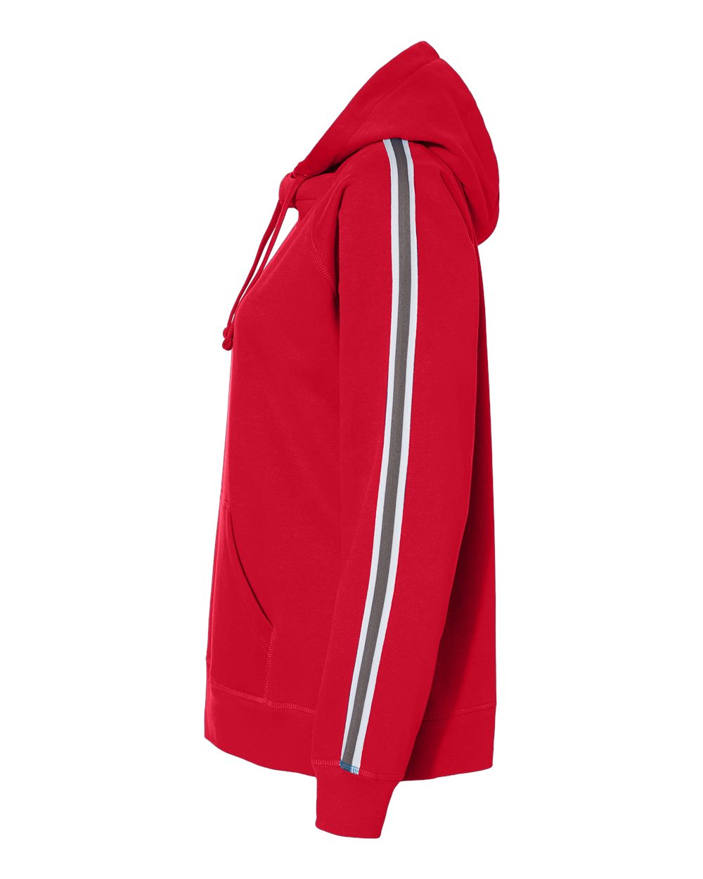 Left View of Red Women&#39;s Rival Fleece Hooded Sweatshirt - 8642