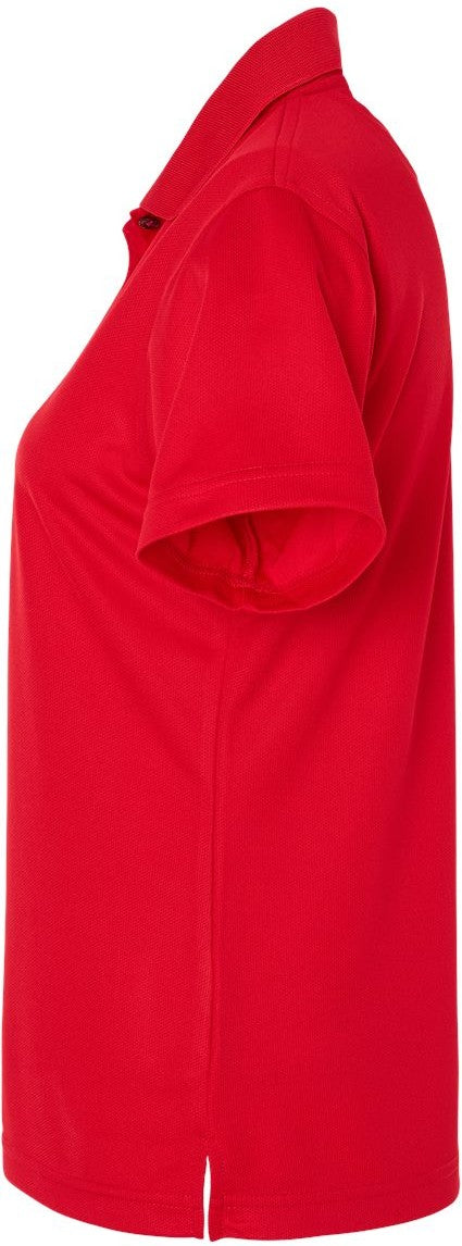 Left View of Red Women's Saratoga Performance Mini Mesh Polo - 104