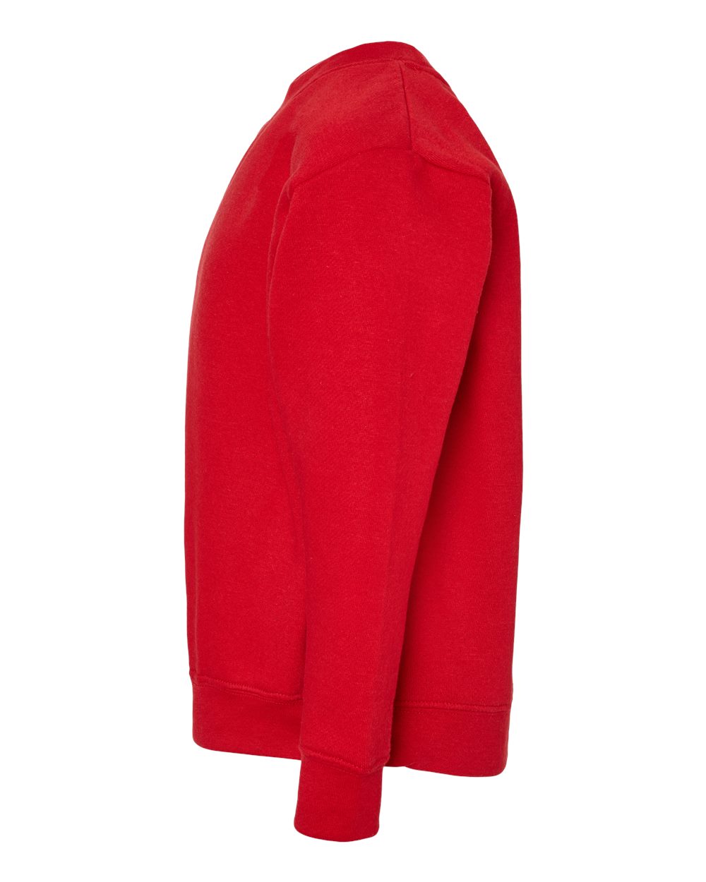Left View of Red Youth Elevated Fleece Crewneck Sweatshirt - 2225