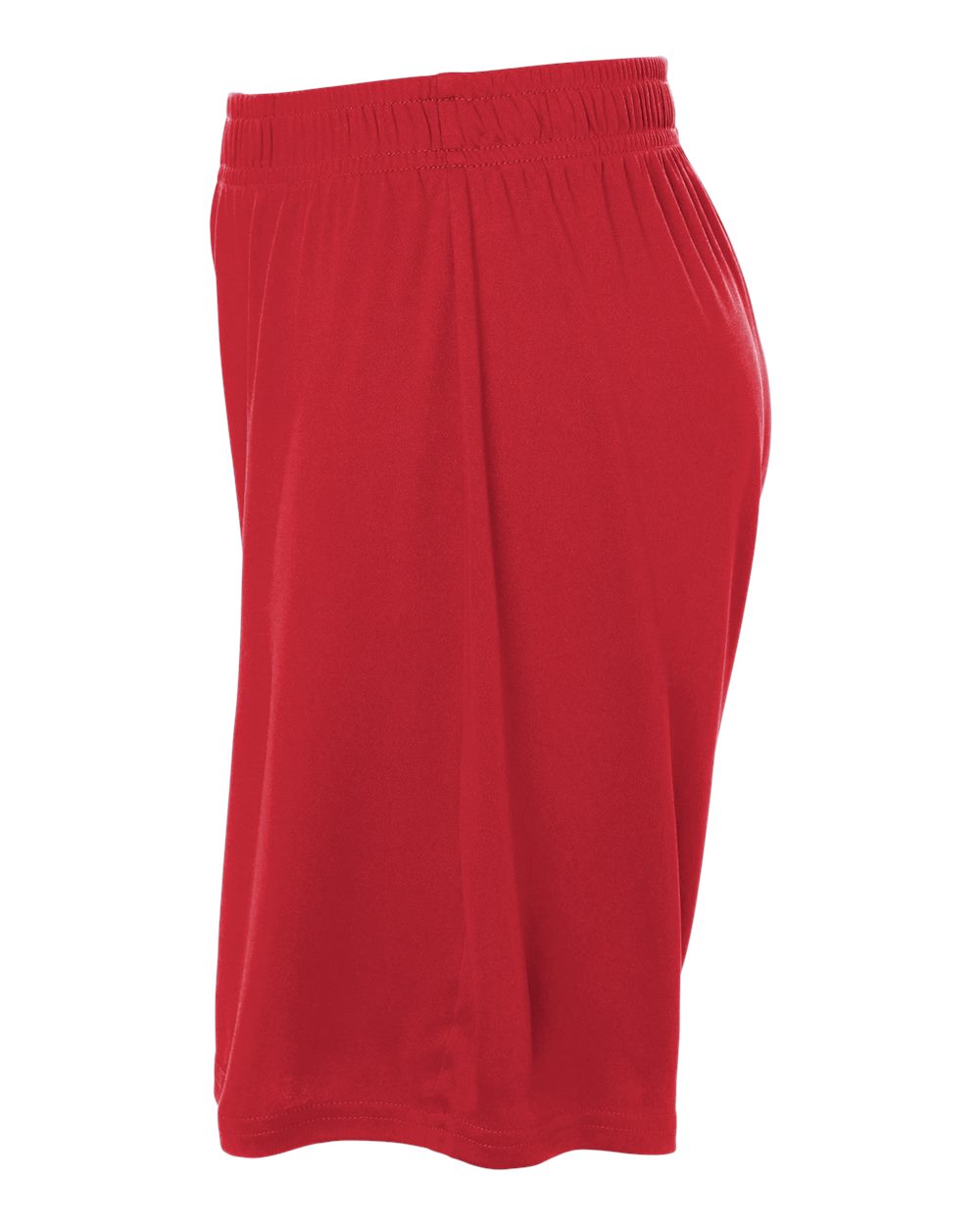 Left View of Red Youth Pro-Lock Performance 7" Shorts with Pockets - 48SH0Y plain