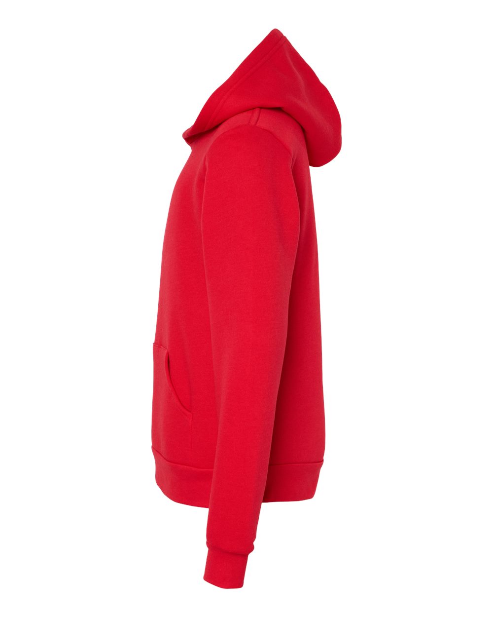 Left View of Red Youth Sponge Fleece Hoodie - 3719Y