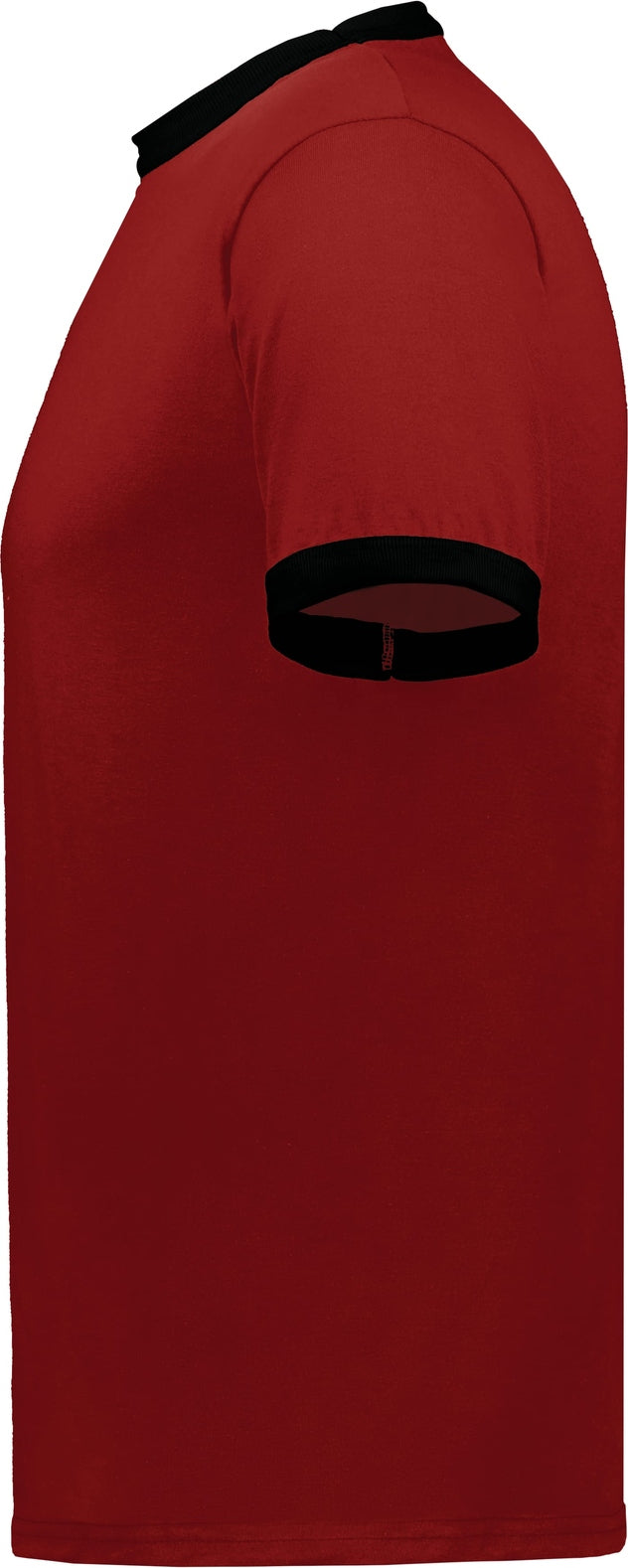 Left View of RED/BLACK ADULT RINGER T-SHIRT