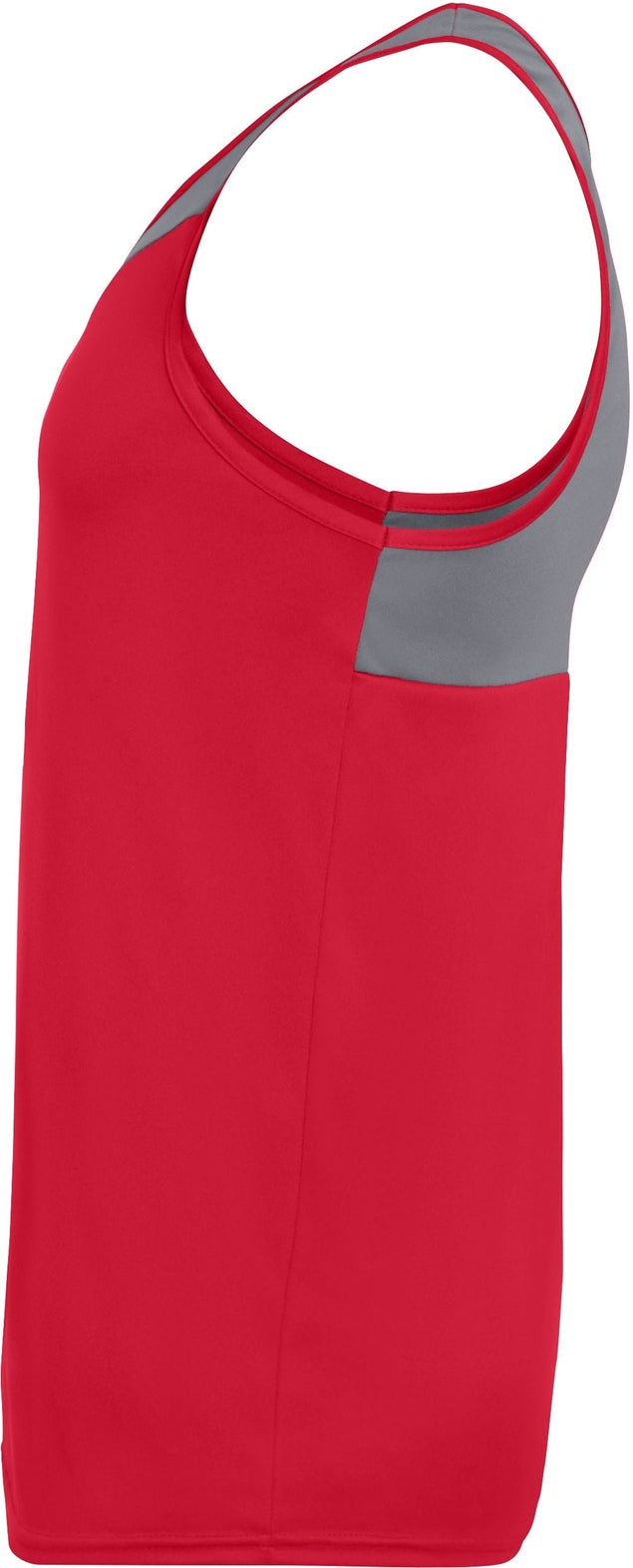Left View of RED/GRAPHITE ACCELERATE JERSEY