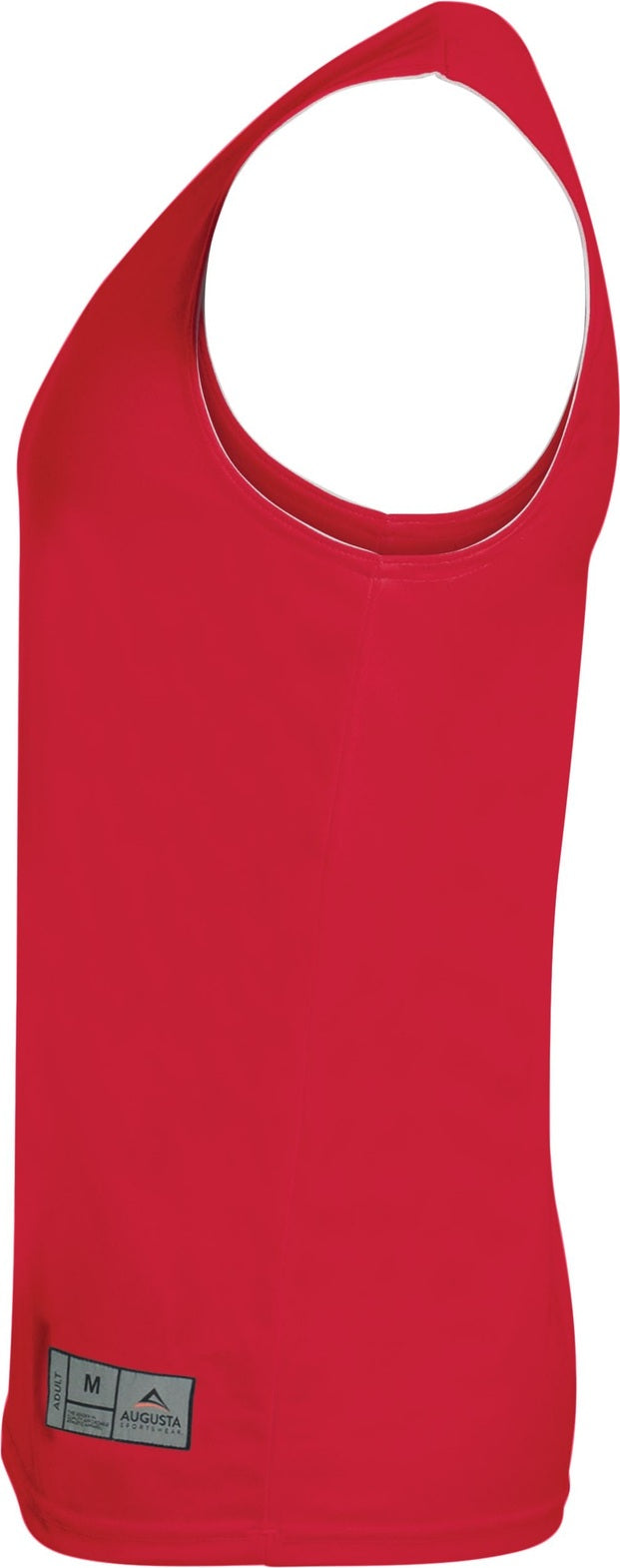 Left View of RED/WHITE REVERSIBLE WICKING TANK