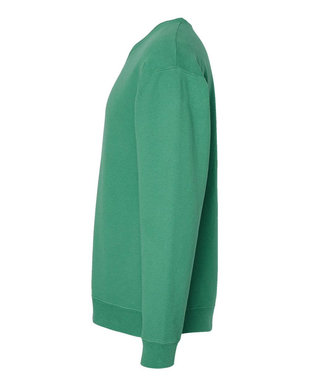 Left View of Rich Green Grass Garment-Dyed Crewneck Sweatshirt - GDH400