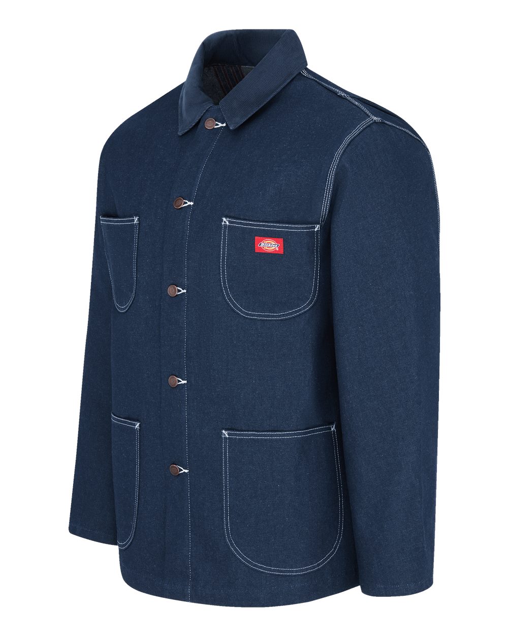Left View of Rigid Indigo Fleece Lined Chore Denim Jacket - 3499
