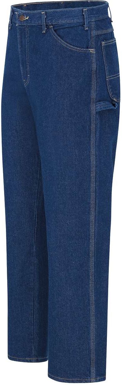 Left View of Rinsed Indigo Blue - 34I Industrial Carpenter Jeans - Odd Sizes - LU20ODD