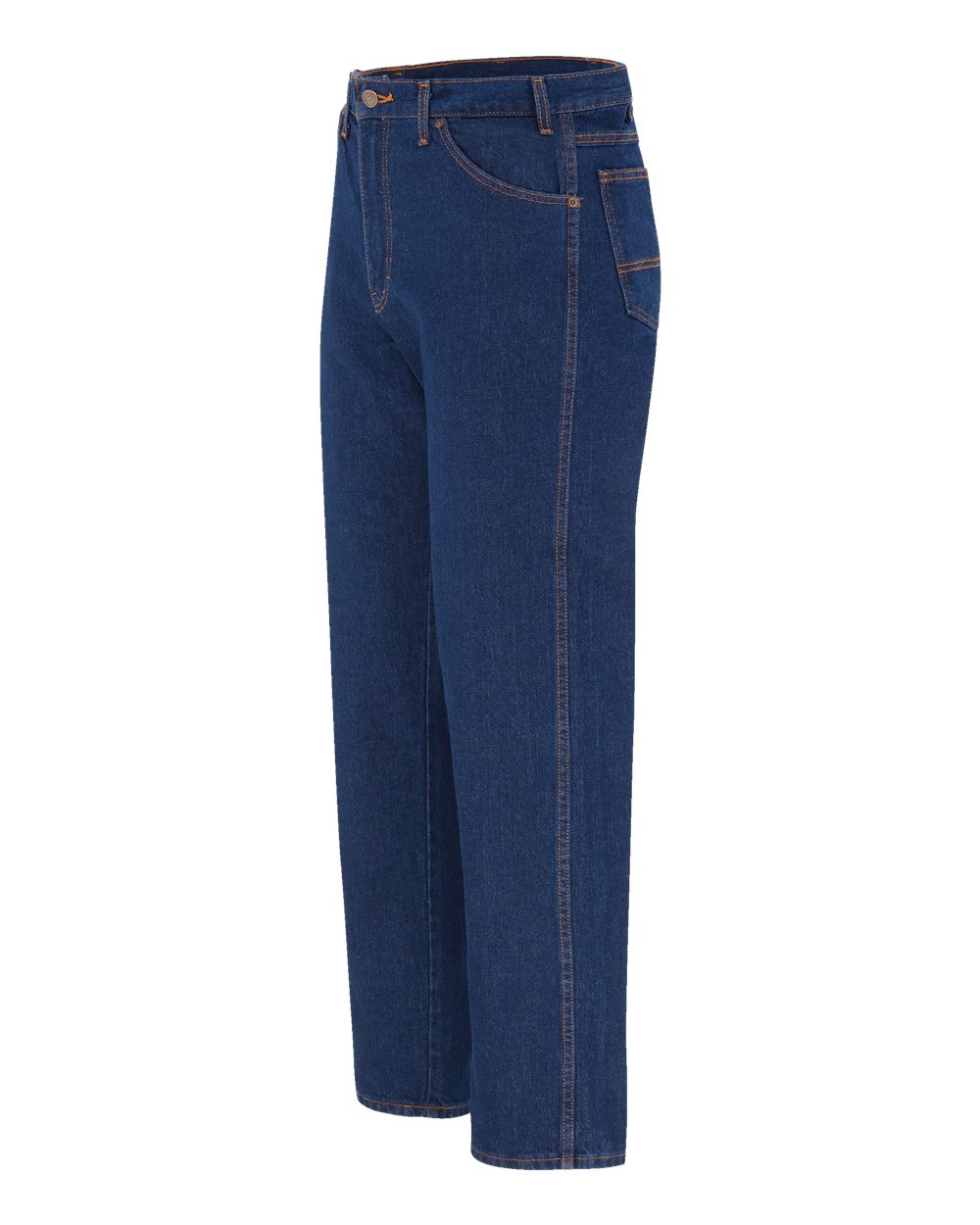 Left View of Rinsed Indigo Rigid - 30I Straight 5-Pocket Jeans - Extended Sizes - 9333EXT