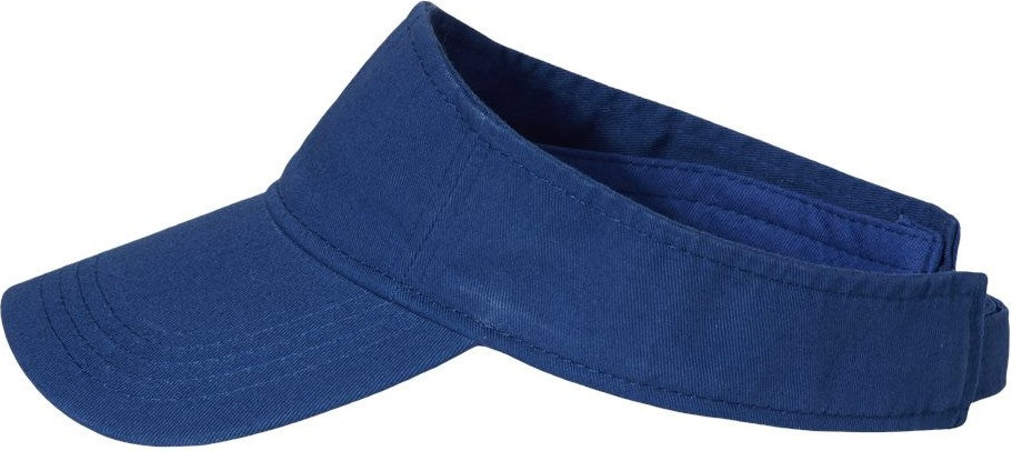 Left View of Royal Blue Bio-Washed Visor - VC500